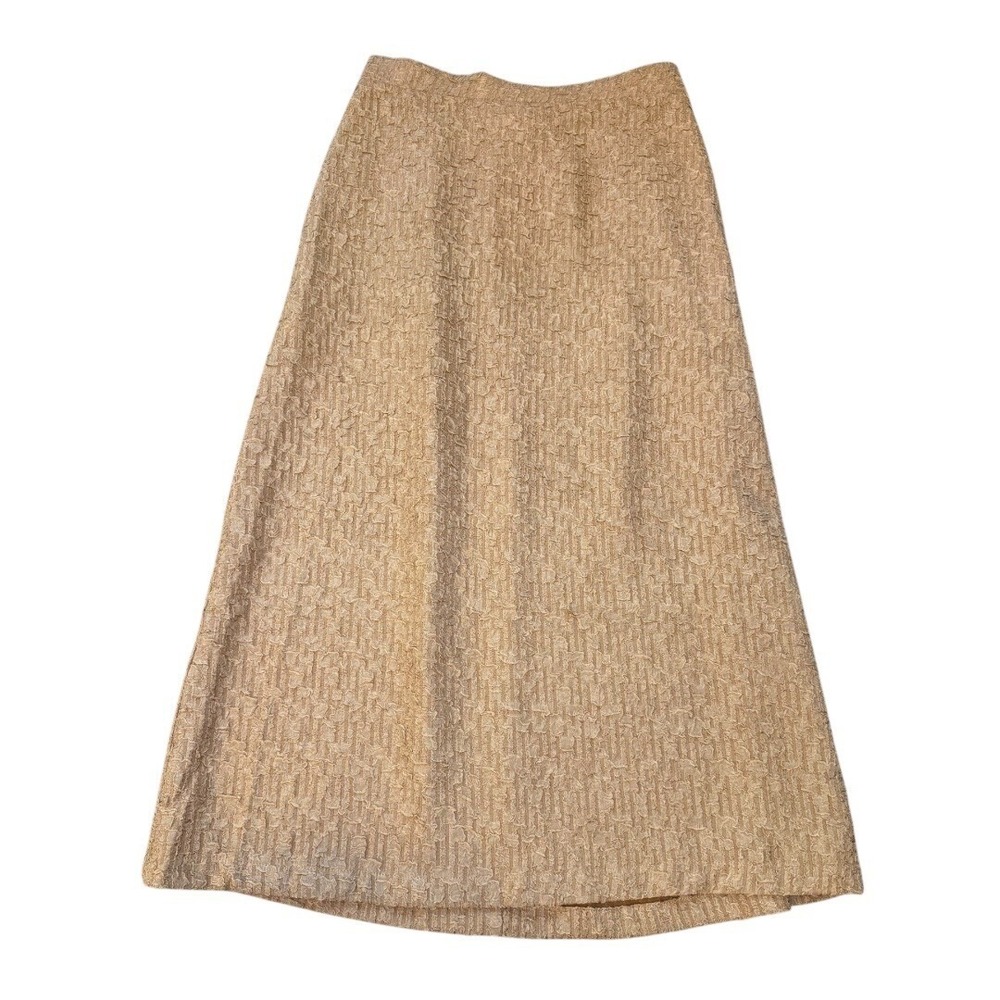 Melloday‎ Womens Skirt Large Gold Textured A Line Elastic Waist Pull On